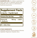 Solgar Vitamina B2 (Riboflavina) 100mg - 100 Cápsulas Vegetales