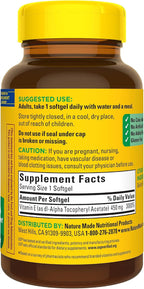 Vitamina E 450 mg (1000 UI) dl-Alfa Softgels, 60 Cápsulas (Pack de 3)