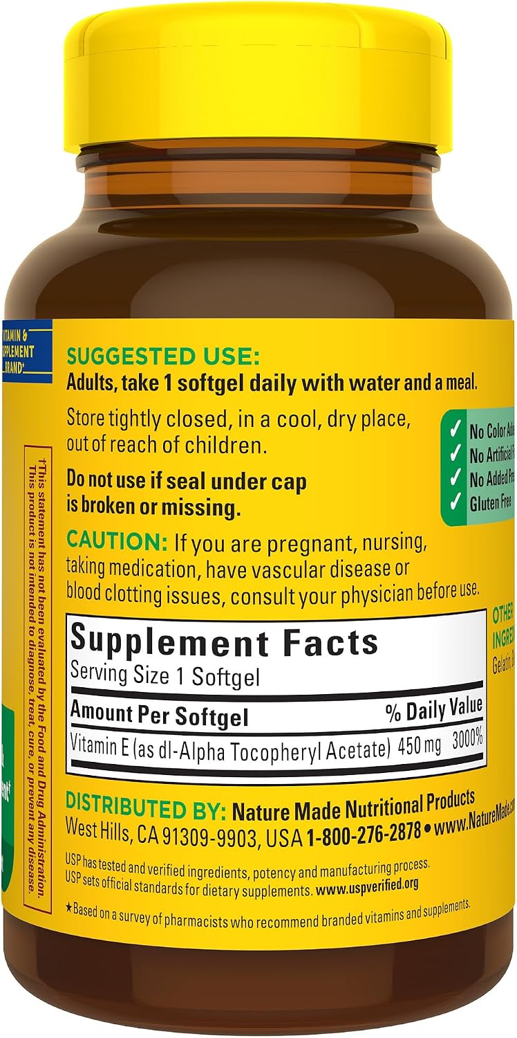 Vitamina E 450 mg (1000 UI) dl-Alfa Softgels, 60 Cápsulas (Pack de 3)