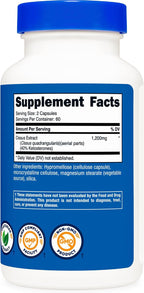 Nutricost Cissus Quadrangularis (1200mg) 120 Cápsulas - 60 Dosis, Sin Gluten, No-GMO, Vegetariano