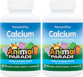 NaturesPlus Animal Parade Calcium, Vanilla Flavor - 135 Animal-Shaped Chewable Tablets (2-Pack) - Vegan, Gluten-Free