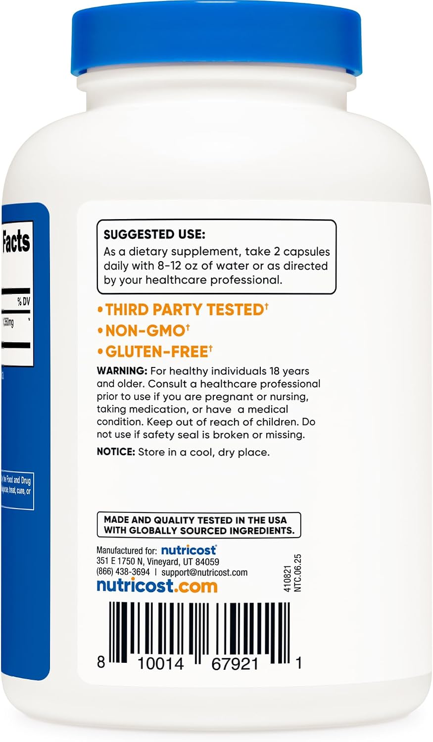 Nutricost Fenogreco Semilla 1350mg, 240 Cápsulas (2 Botes) - Sin Gluten, No GMO
