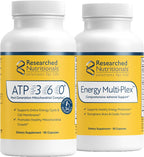 Researched Nutritionals Pack Duo de Vitaminas para Hombres y Mujeres - ATP 360 y Multi-Plex - Apoyo Adrenal y Mitocondrial para Energía Celular Óptima