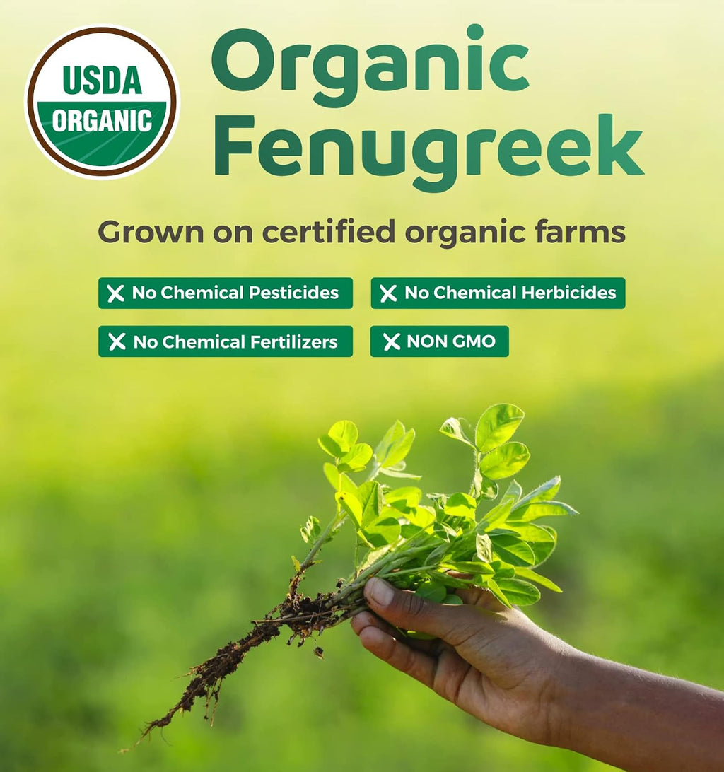 Fenogreco Orgánico USDA - Apoyo a la Lactancia - 60 Cápsulas Veganas