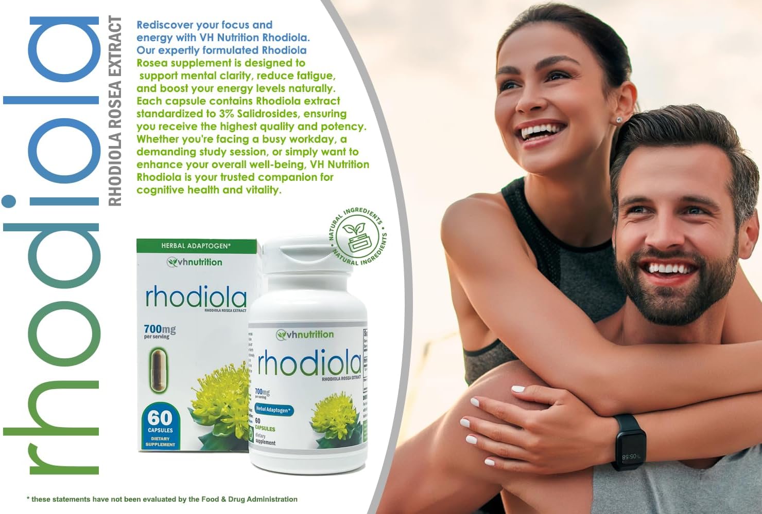 Rhodiola Rosea 3% Salidrósidos - 60 Cápsulas