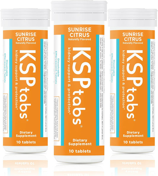 KSPtabs Sunrise Citrus Suplemento Natural de Hidratación y Salud Renal, 3 Pack