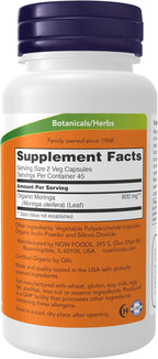 NOW Foods, Hoja de Moringa Orgánica, 90 Cápsulas Vegetales