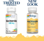 Solaray Niacinamida 500 mg – Vitamina B3, 100 Cápsulas Vegetales