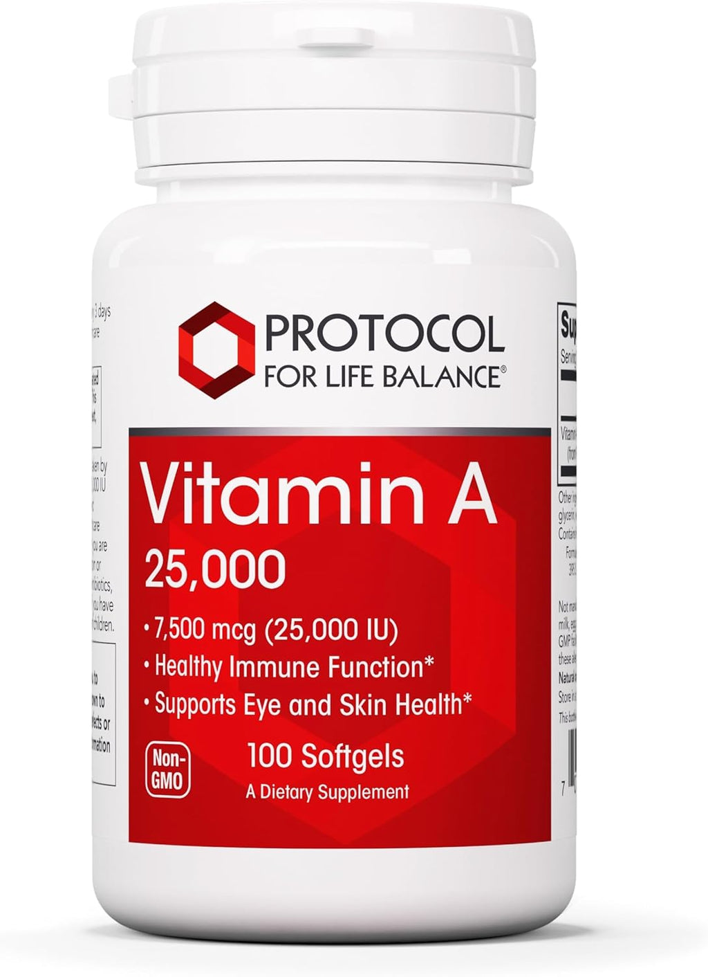 PROTOCOL FOR LIFE BALANCE Vitamina A 25.000 UI - 100 Cápsulas Blandas