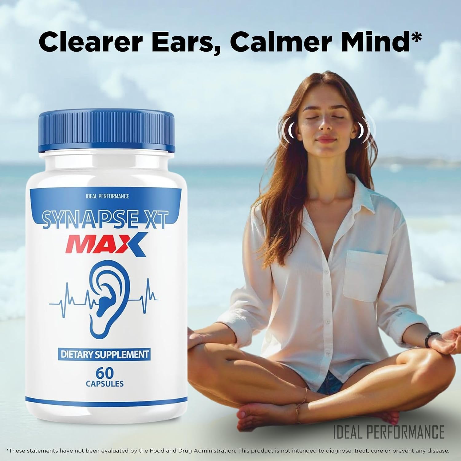 IDEAL PERFORMANCE Synapse XT Max Tinnitus Supplement Pro Premium Relief Pills (60 Cápsulas)