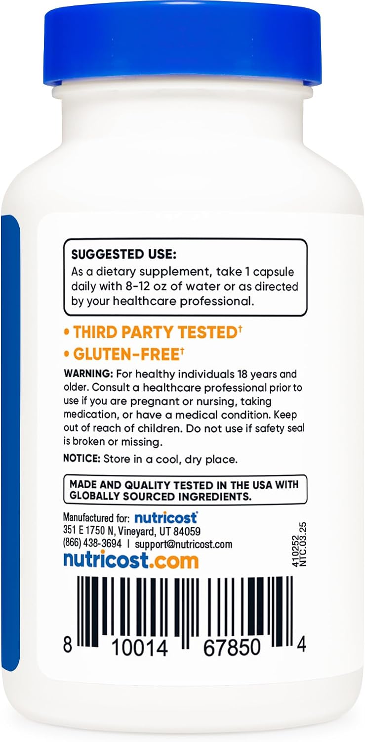 Nutricost Vitamina B12 (Metilcobalamina) 5000mcg, 120 Cápsulas - Sin Gluten, No OGM, Cápsulas Vegetarianas