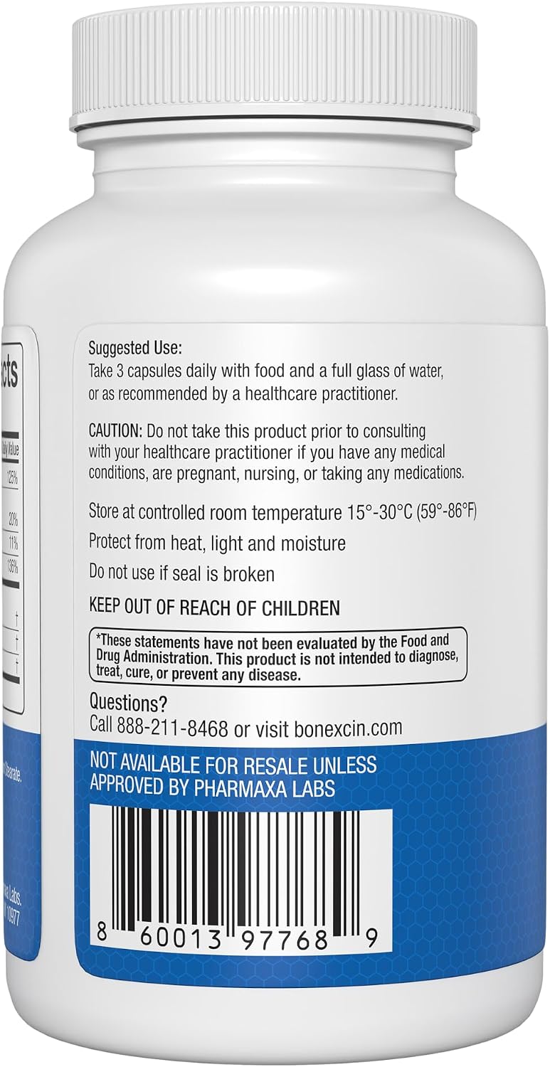 Bonexcin Advanced Bone Support Formula – Calcio, Magnesio, Vitamina D3 y K2 – 90 Cápsulas