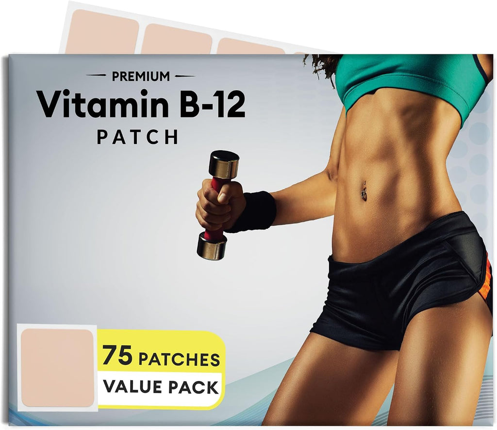 VitaPatch B12 Parche para Energía Plus – 75 Parches – B12 con Metilcobalamina y Guaraná