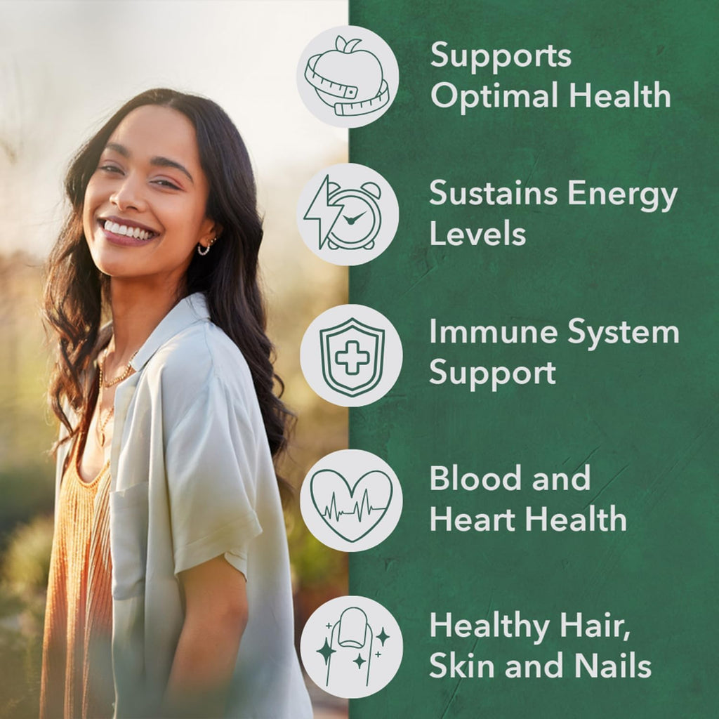 PlantFusion Multivitamínico Orgánico para Mujeres con Hierro - 30 Comprimidos Veganos