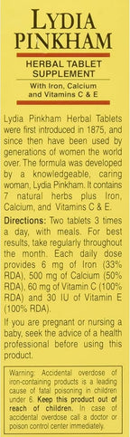 Lydia Pinkham Herbal Tablet Supplement 72 Tablets (Pack de 5)