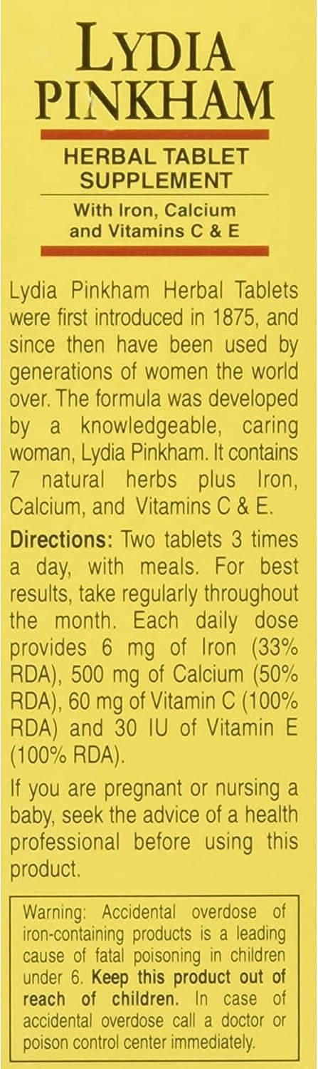 Lydia Pinkham Herbal Tablet Supplement 72 Tablets (Pack de 5)