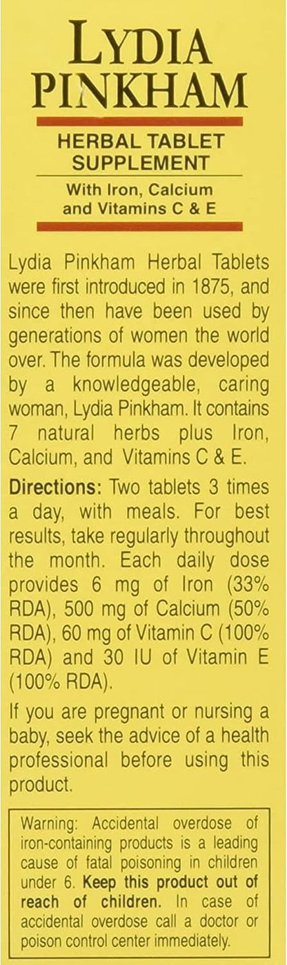 Lydia Pinkham Herbal Tablet Supplement 72 Tablets (Pack de 5) – Image 2