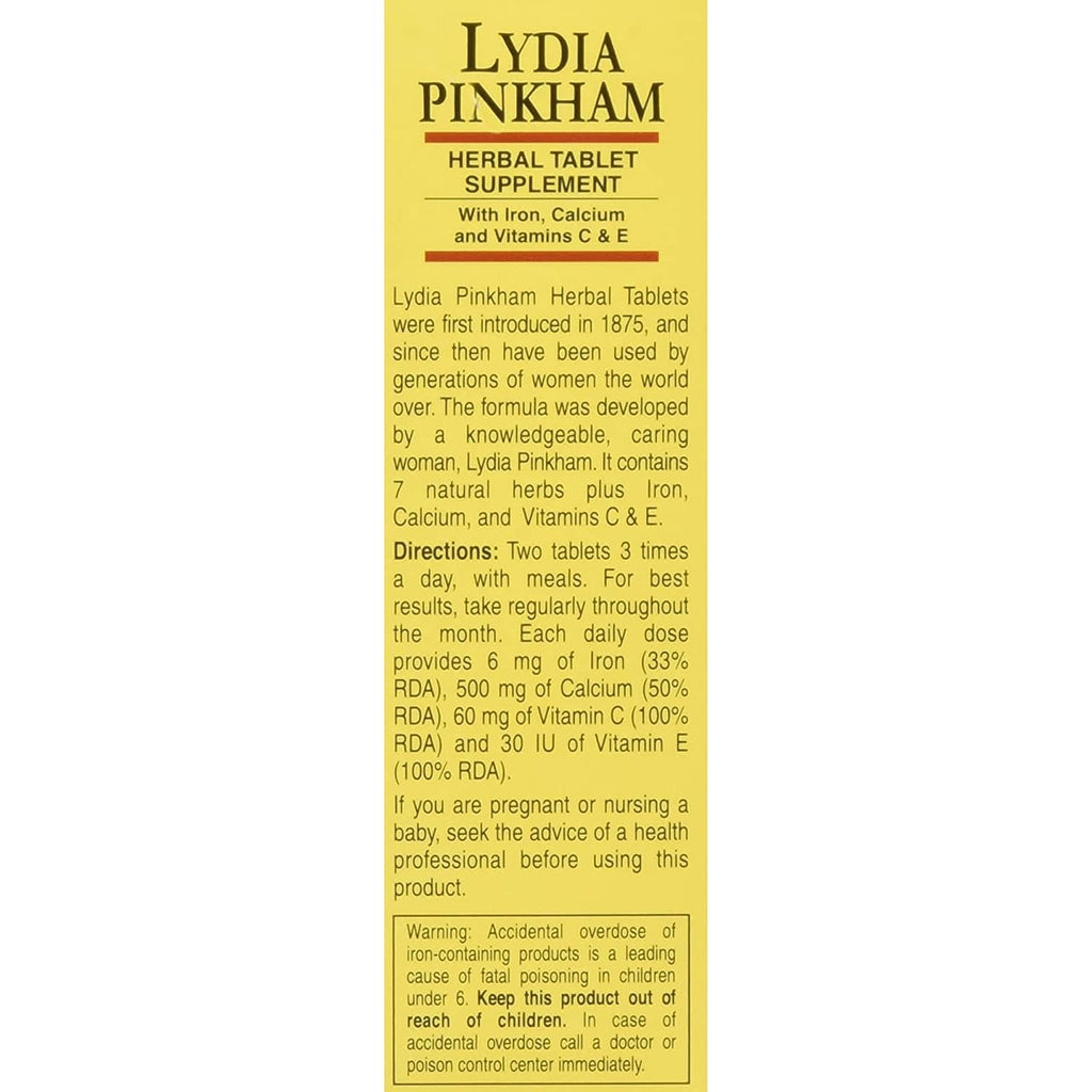 Lydia Pinkham Tablets - 72 Comprimidos