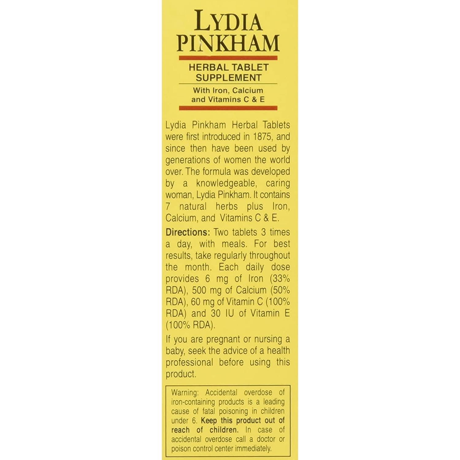 Lydia Pinkham Tablets - 72 Comprimidos