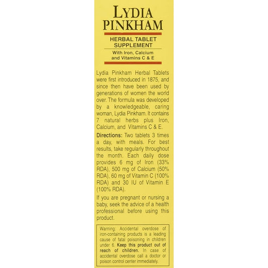 Comprimidos Lydia Pinkham - 72 Comprimidos