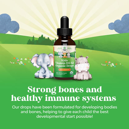 Natures Craft Gotas de Vitamina D3 y K2 para Niños - Suplemento Líquido Orgánico, 2 fl oz – Image 3