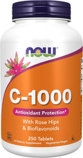 NOW Foods, Vitamin C-1000 with Rose Hips & Bioflavonoids, 250 Tablets