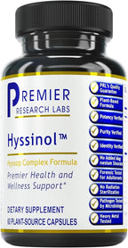 Premier Research Labs Hyssinol - Cápsulas de Hisopo con Té Verde, 60 Cápsulas Vegetales