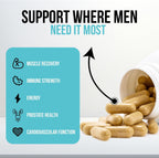 Wound Care Plus Men's Multivitamin – Mezcla completa de vitaminas y minerales con vitaminas A, B, C, D, E, zinc – 60 cápsulas – Sin gluten, no GMO