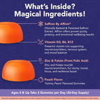 NutriMagic Kids Brain Booster+ 30mg Saffron-Based Multivitamin Gummies for Kids Brain Health Support, Saffron Extract Gummies, Vitamin D3, B6, B12, Zinc, 120x Non-GMO Gummies (2-Pack)