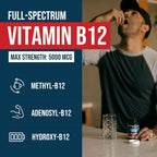 Triquetra Health BioActive Vitamin B12 - 5000 mcg con 3 Formas Bioactivas y Metilfolato