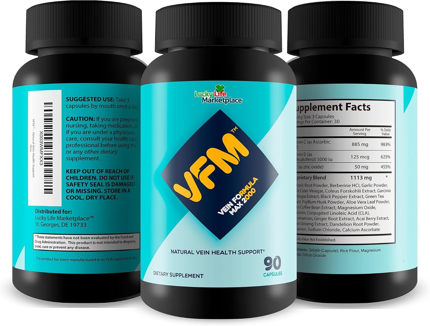 VFM Vein Formula Max 2000 - Suplemento para la Salud Venosa y Circulación