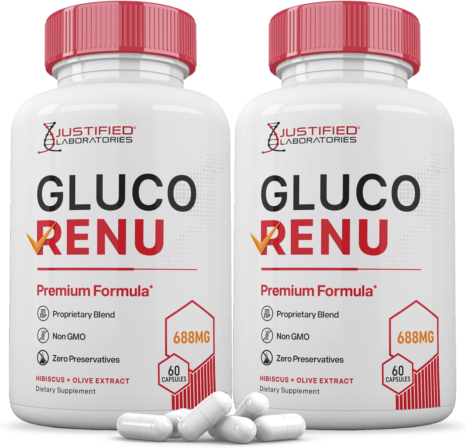 Gluco Renu – Suplemento de Hierbas y Vitaminas – 120 Cápsulas (2 Envases)
