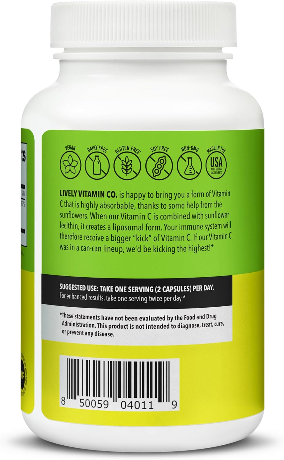 LIVELY VITAMIN CO. Citrus Kick - Vitamina C Liposomal - 120 Cápsulas