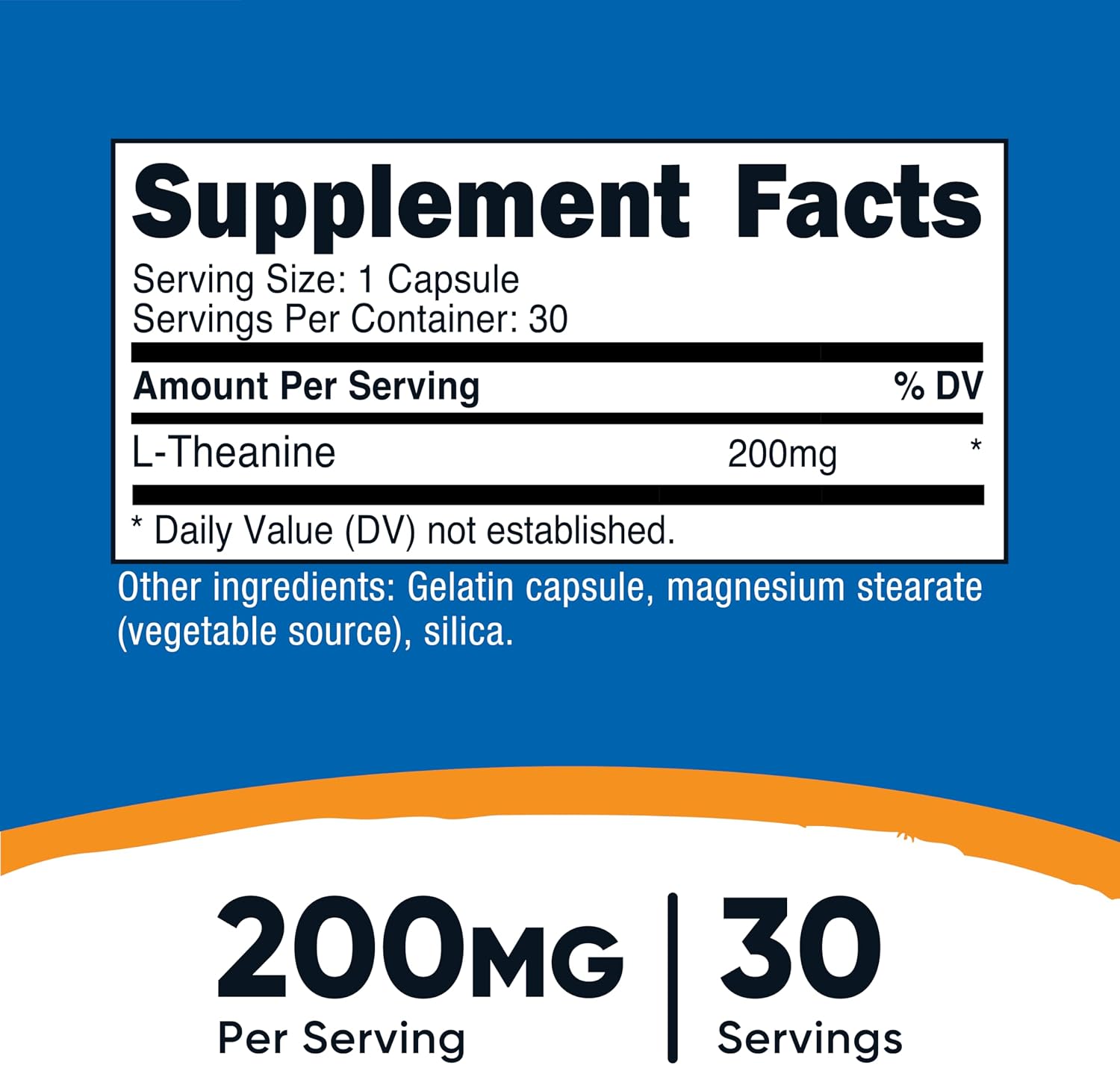 Nutricost L-Theanine 200mg, 30 Cápsulas