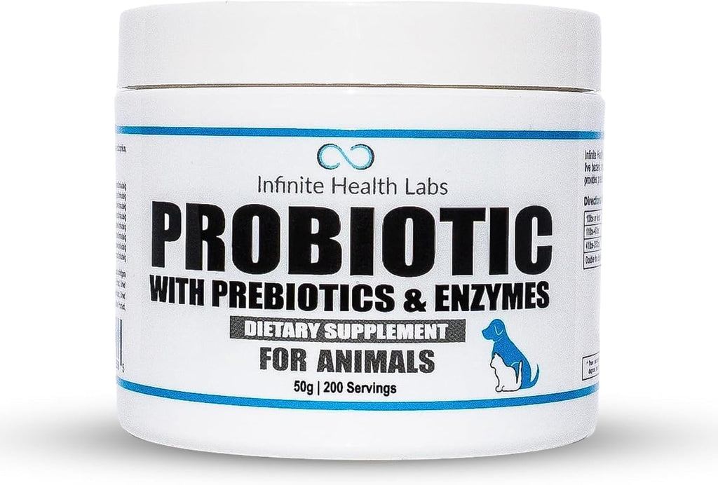 Probióticos para Perros y Gatos - Polvo Prebiótico y de Enzimas Formulado por Veterinarios para la Salud Digestiva, Intestinal e Inmunitaria - 1600 Dosis (400 g)