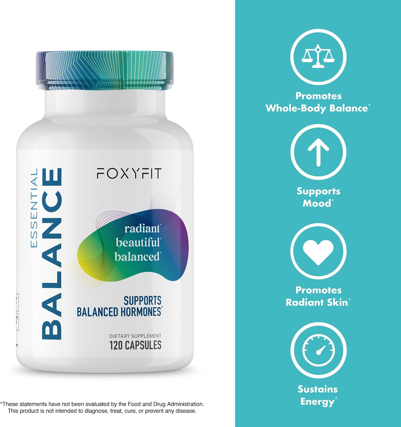 Essential Balance Apoyo Hormonal y Multivitamínico para Mujeres - Foxy Fit (30 Dosis)