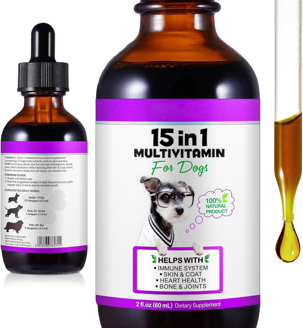 15-en-1 Multivitamínico Líquido para Perros con Glucosamina, MSM y Omega