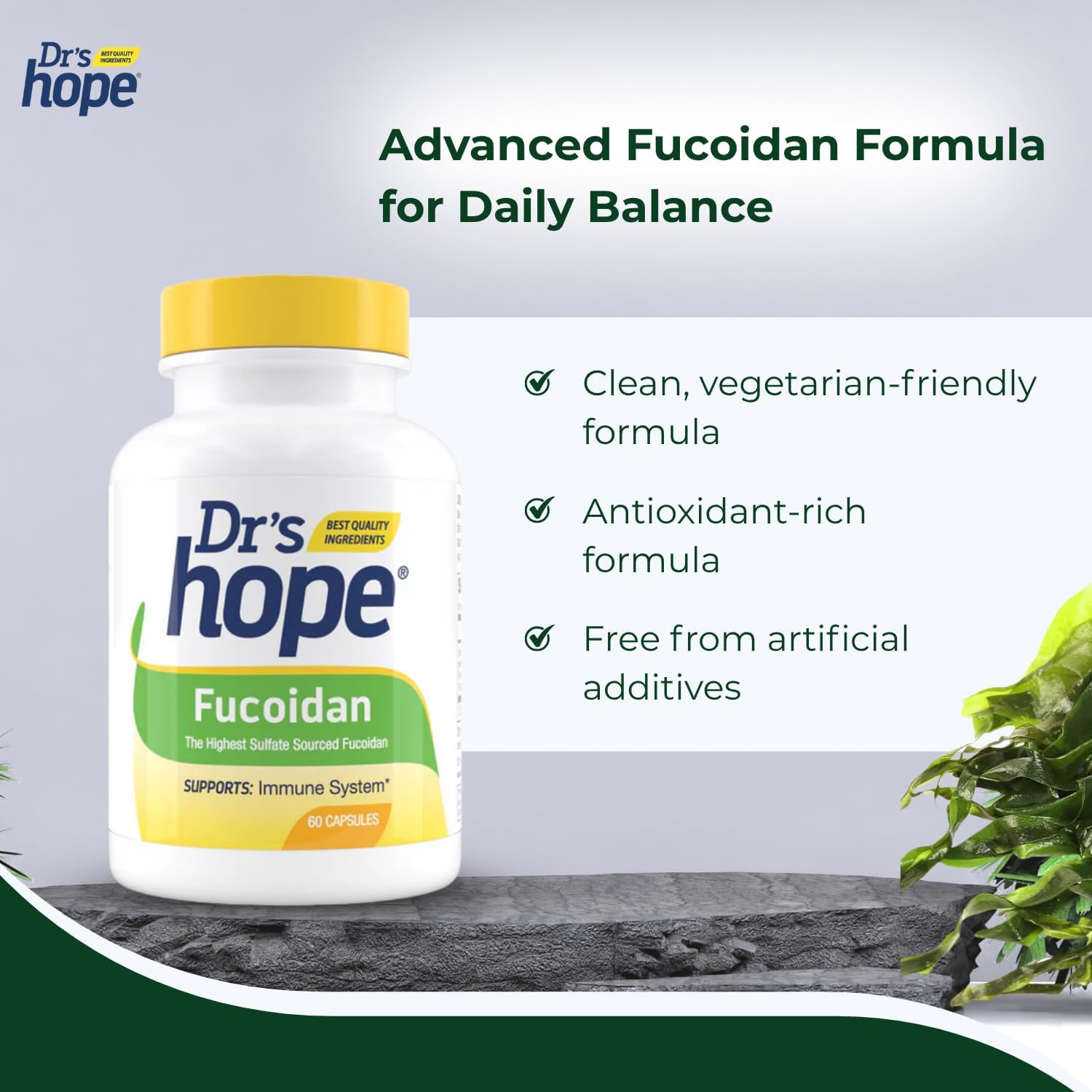 Fucoidán 65mg con Extracto de Alga Parda – 60 Cápsulas