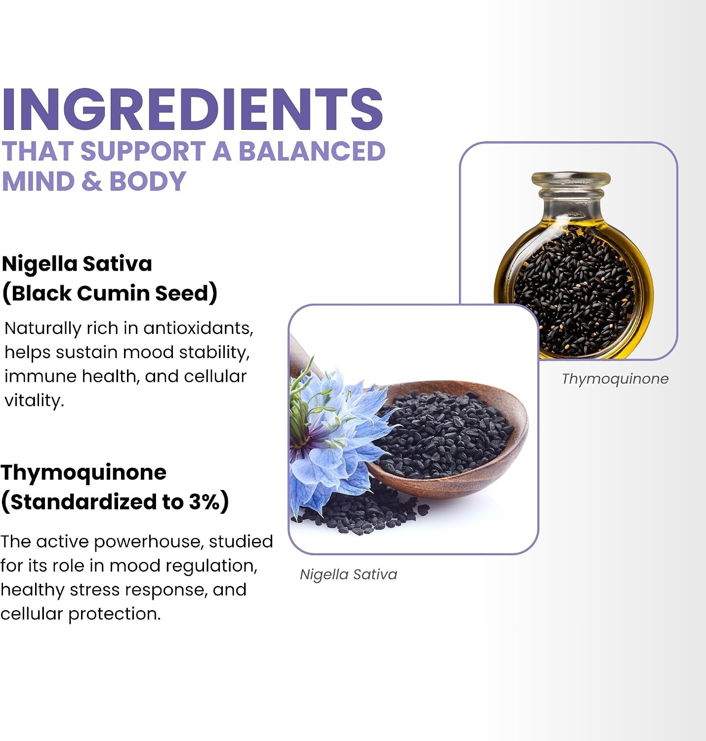 ThymoQuin Mood Support Supplement con Aceite de Semillas Negras | 60 Cápsulas Blandas