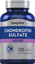 Piping Rock Sulfato de Condroitina | 600mg | 120 Cápsulas | No Transgénico, Sin Gluten