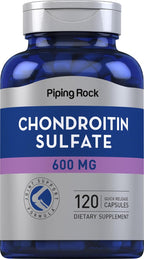 Piping Rock Sulfato de Condroitina | 600mg | 120 Cápsulas | No Transgénico, Sin Gluten