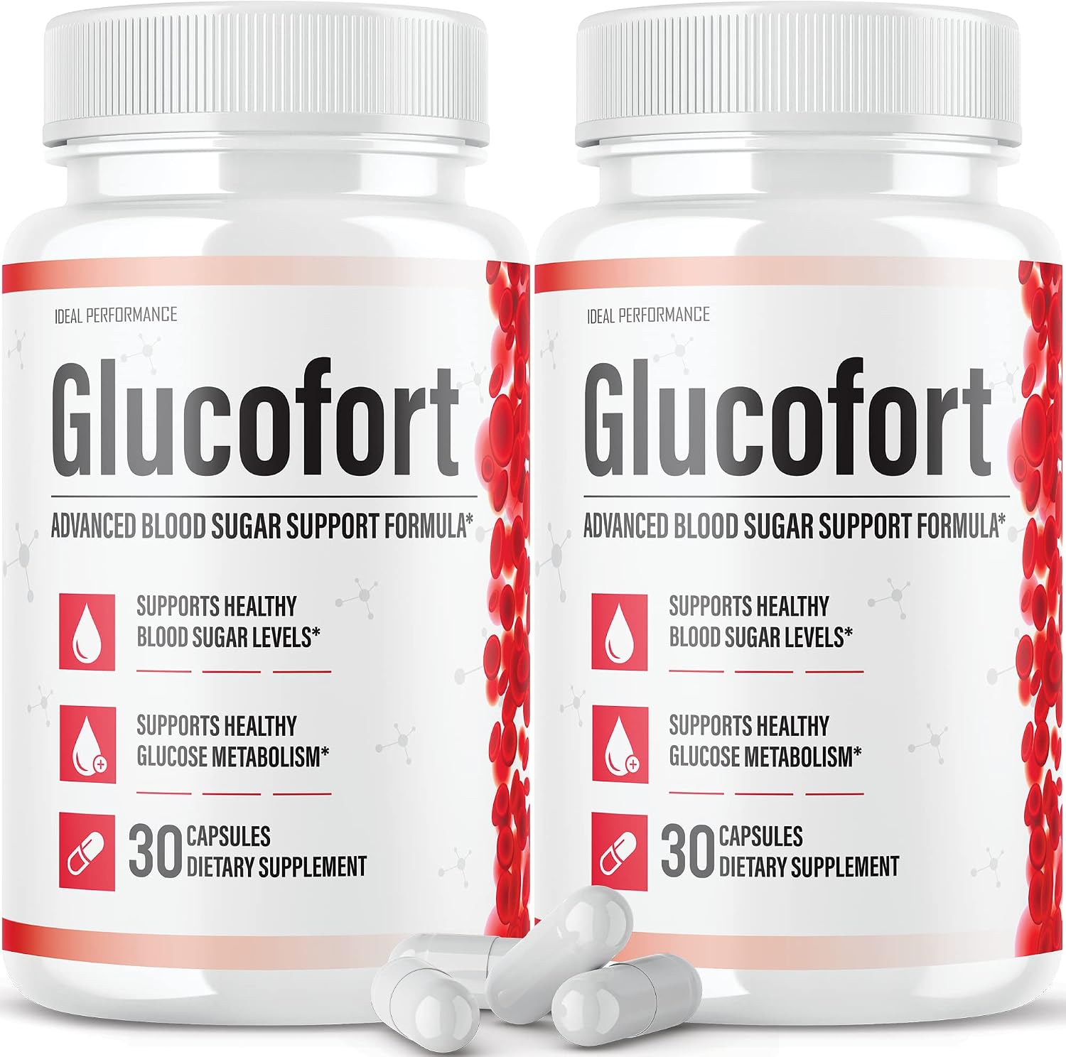IDEAL PERFORMANCE Glucofort Suplemento de Apoyo (2 Paquetes)