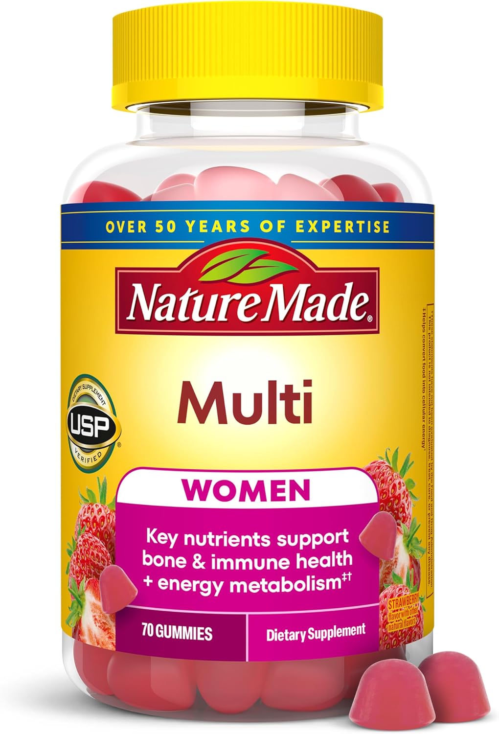 Nature Made Multivitamínico para Mujeres, Gominolas Multivitamínicas, 70 Gominolas, 35 Días