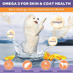 NATURE TARGET Probióticos para Perros, 6B UFC, Liofilizados, con Prebióticos y Enzimas, Omega 3, 120 Masticables
