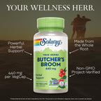 Solaray True Herbs Butcher's Broom 440 mg - 100 Cápsulas Veganas
