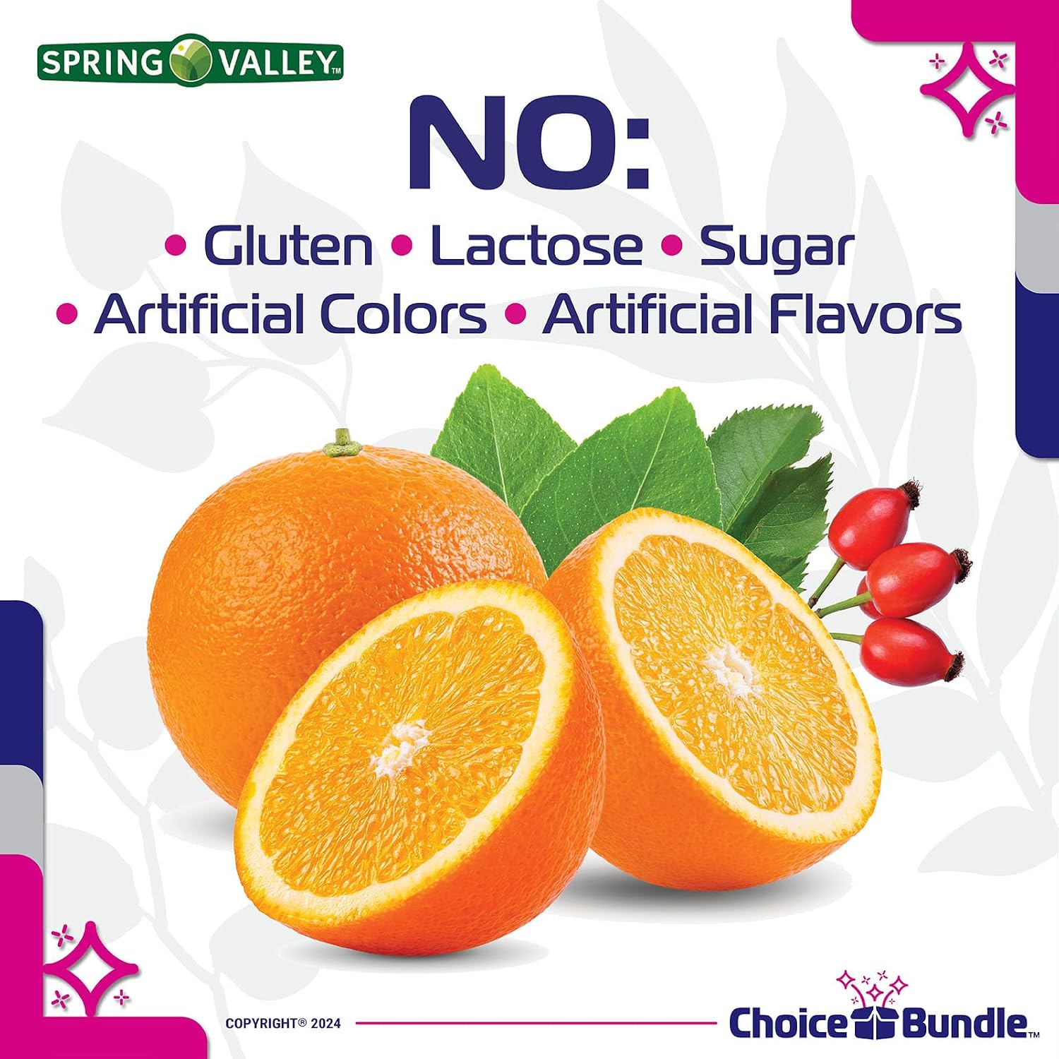 Choice Bundle Spring Valley Vitamina C 1000 mg con Escaramujo, 250 comprimidos + Guía y Pastillero