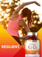 Carlyle Vitamina K2 D3 | 300 Cápsulas Blandas | 200 mcg K2 MK7 y 10,000 UI D3 | Sin Gluten, No-GMO