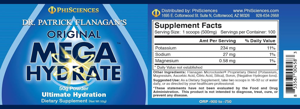 Mega Hydrate en polvo de Patrick Flanagan (50 g)