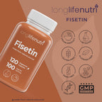 Fisetin 100mg – Suplemento Senolítico con Extracto de Rhus Succedanea, 120 Cápsulas Vegetarianas, 4 Meses de Suministro