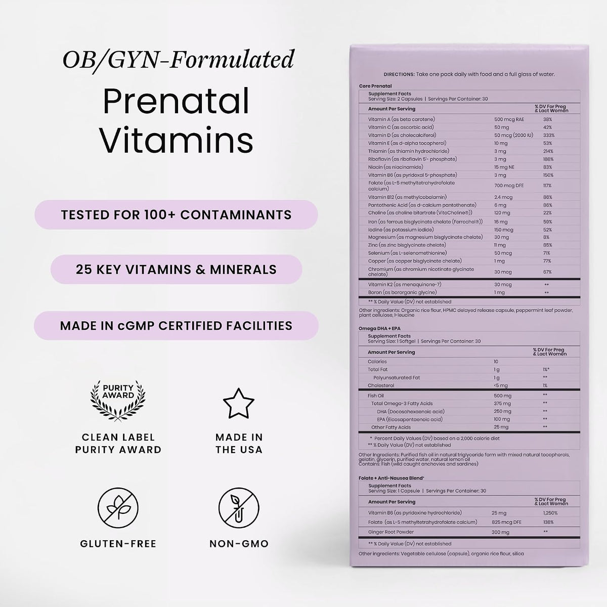 Perelel Pack Prenatal 1er Trimestre – 30 – Ayuda para las náuseas matutinas: La vitamina B6 y el jengibre se han – Image 2